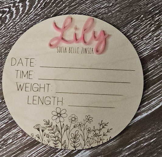 Birth Announcement Sign